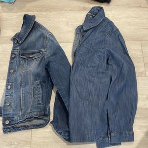 Gap kids Jean shirt and Jacket size large